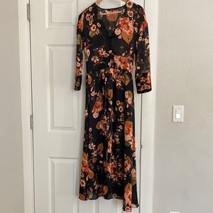 Zara Basics antique floral dress romper inner shorts victorian